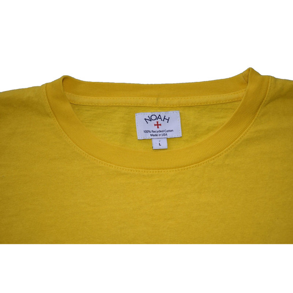 A2 Auth NOAH Yellow Cotton Classic Printed Logo Tee Shirt Size L - Picture 3 of 3